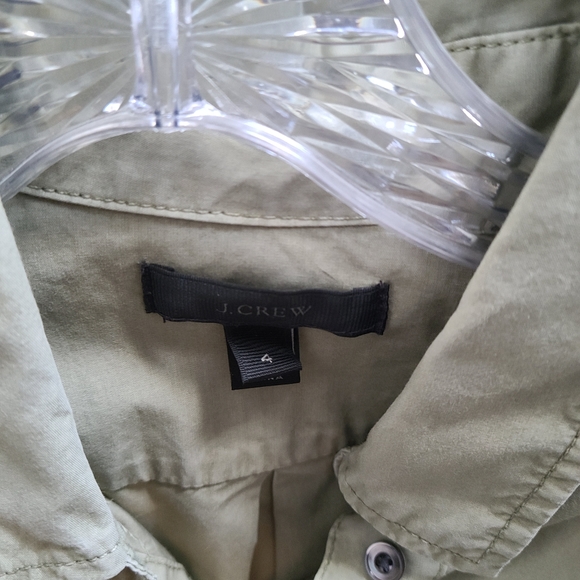 J.Crew Army Green Pullover 1/2 Button Down - Picture 3 of 3